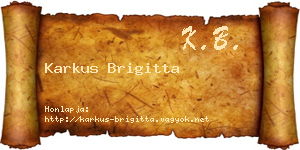 Karkus Brigitta névjegykártya